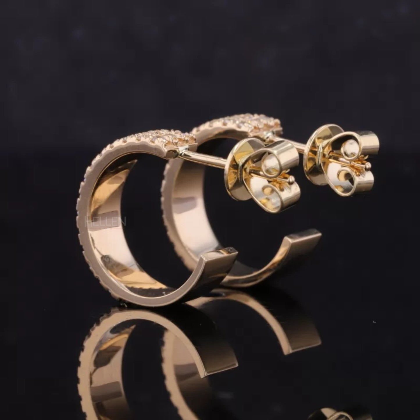 Pave Moissanite Hoop Earrings - Sterling Silver Brilliance