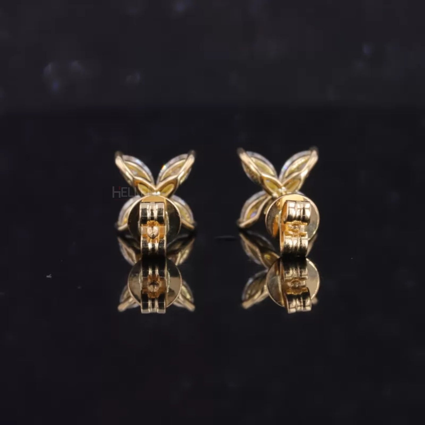 Leaf style Marquis Cut Moissanite Studs For Everyday 925 Silver