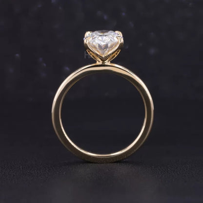 Tulip look Oval Cut Solitaire Moissanite Romantic Engagement Ring