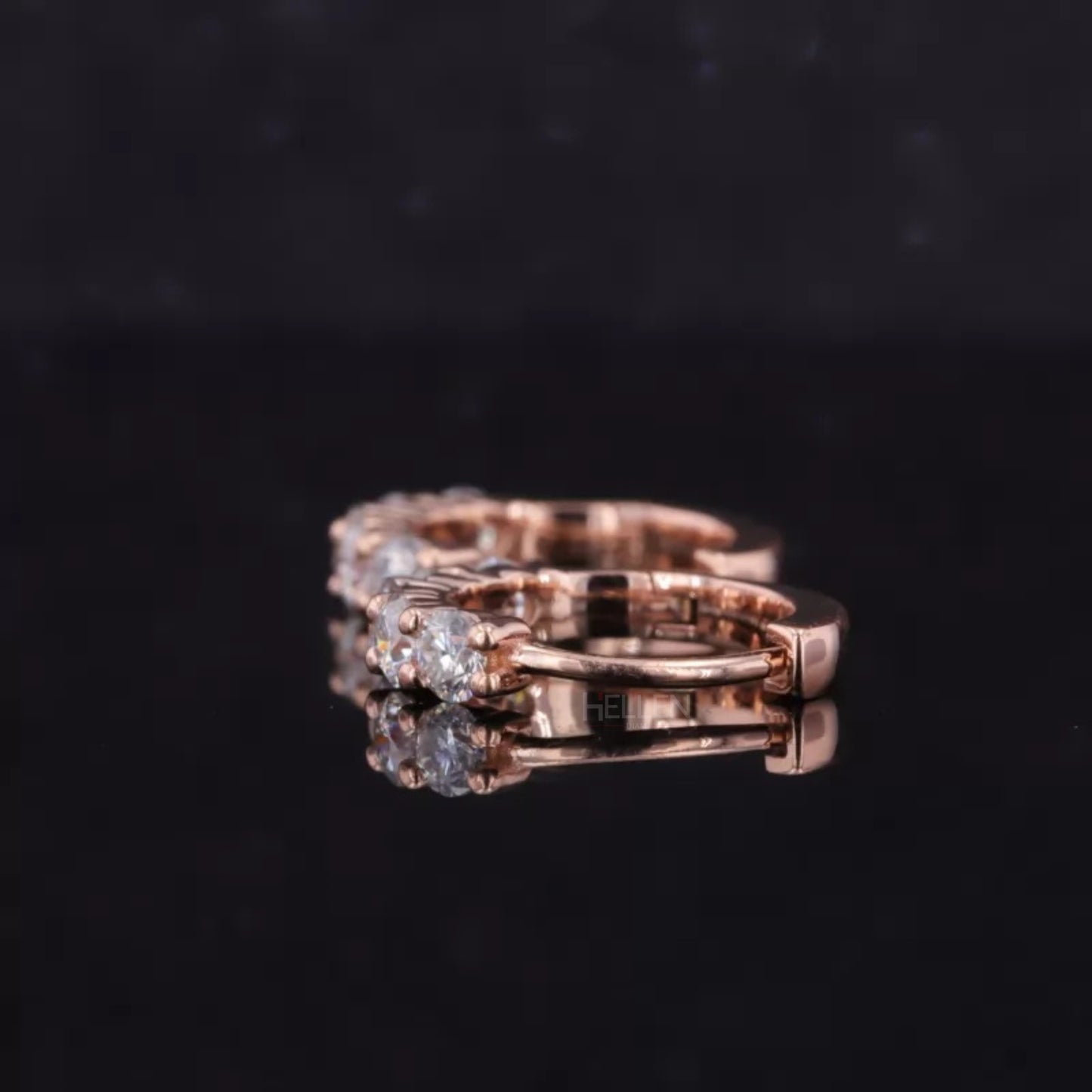Moissanite Hoop Earrings - Elegant Sterling Silver Huggie Hoops