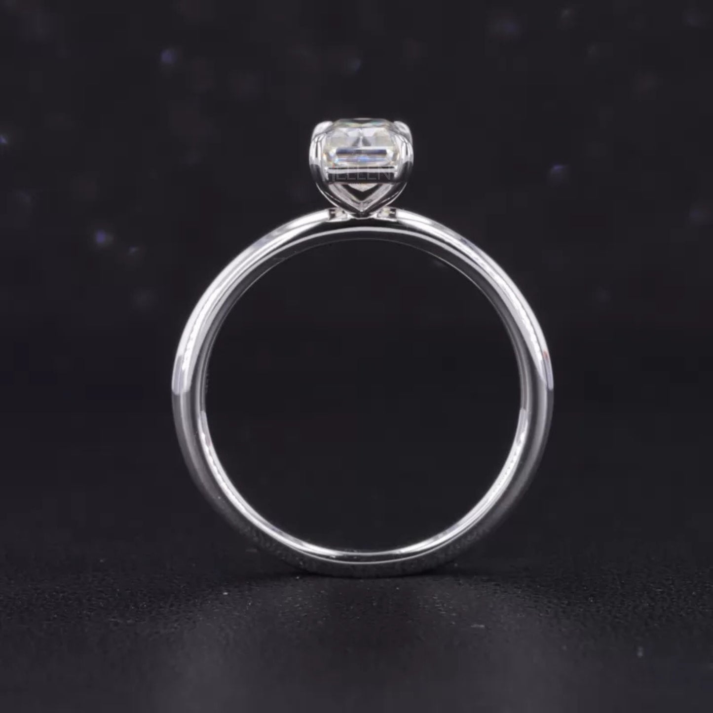 Radiant Cut  Moissanite Tiger Prongs Solitaire Proposal Ring