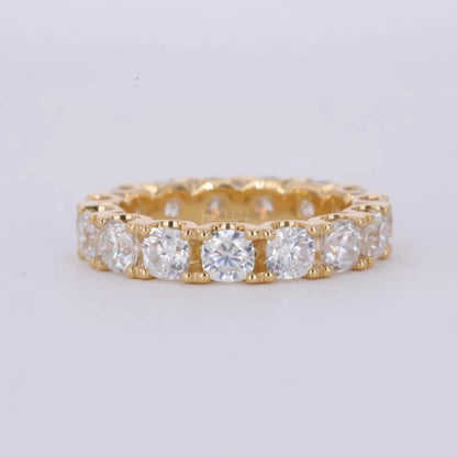 Cushion Cut VVS Moissanite Full Eternity Wedding Band