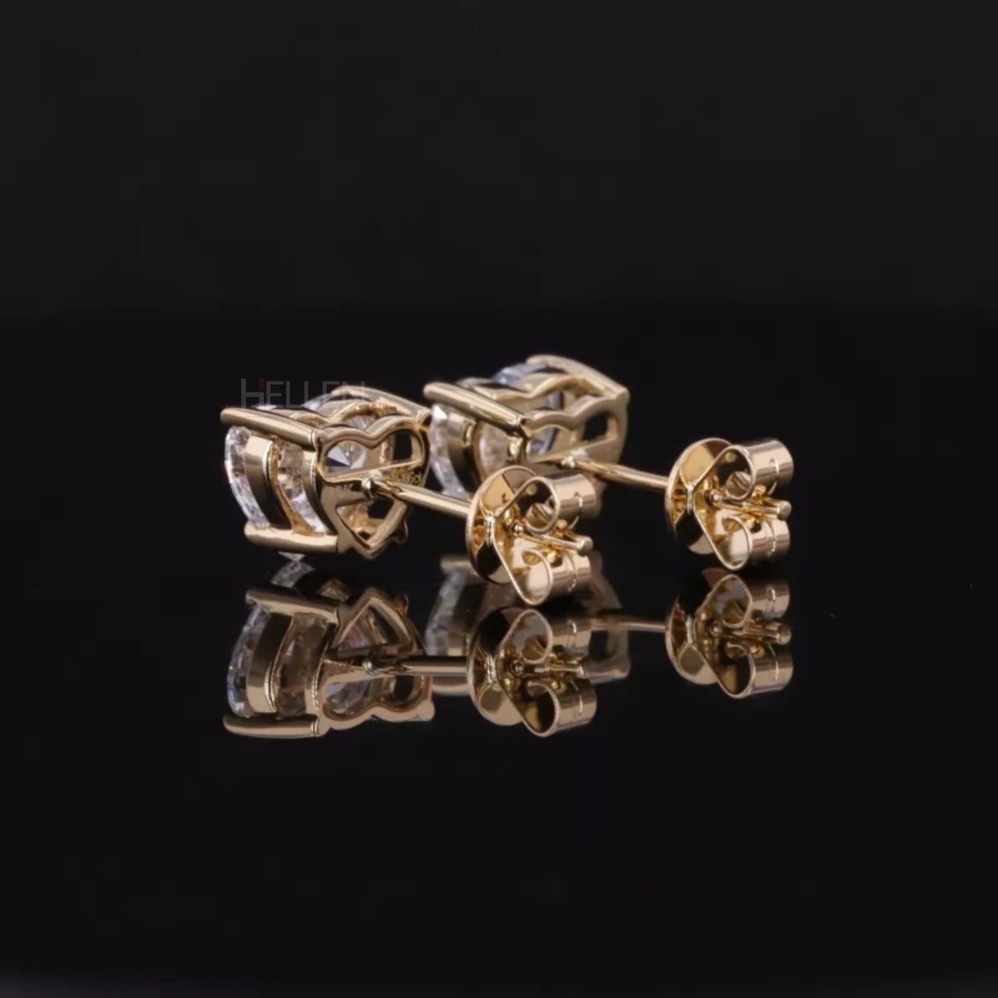 Sterling Silver Heart shaped Solitaire Moissanite Studs