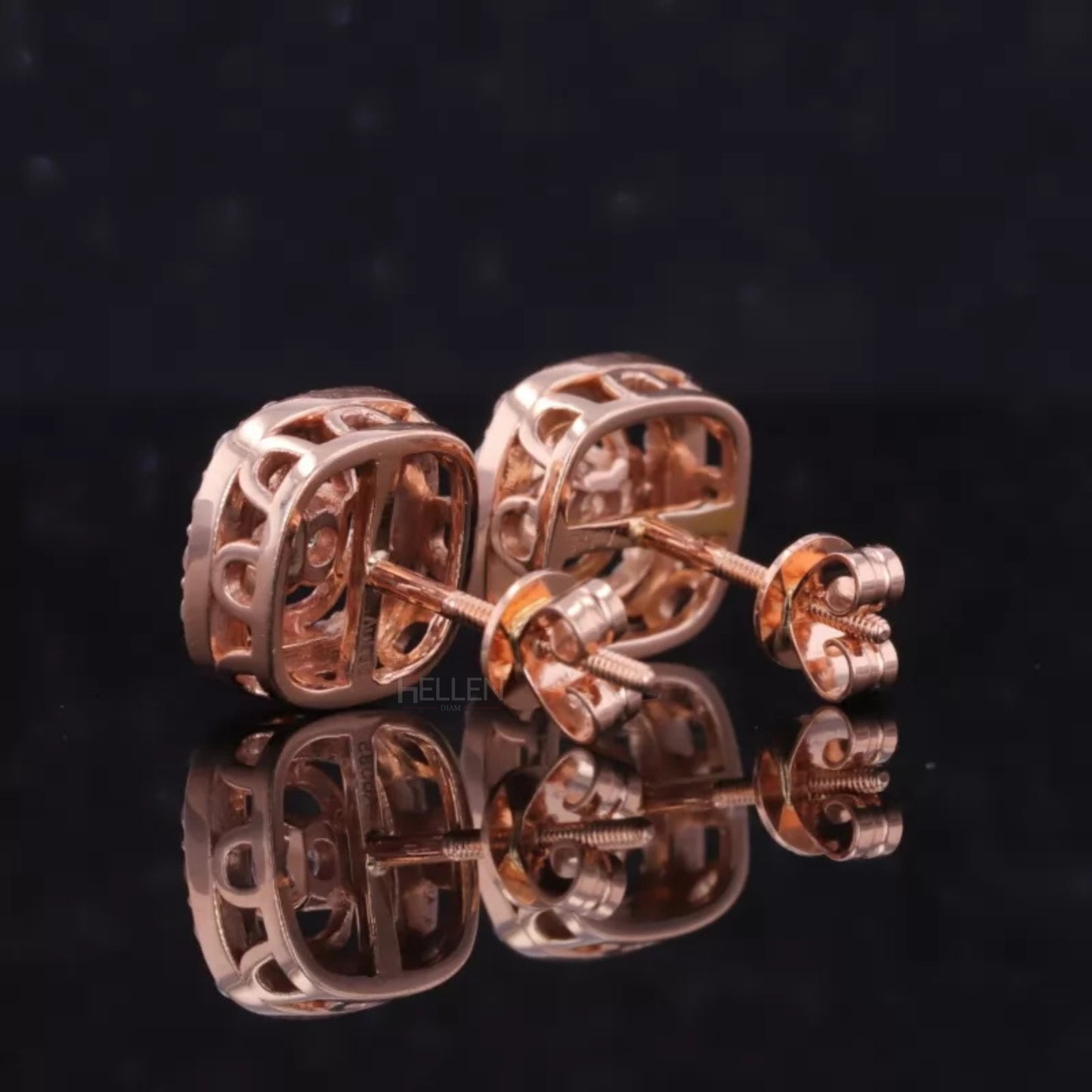 Round Cut VVS Moissanite Halo Studs for Everyday 925 Silver