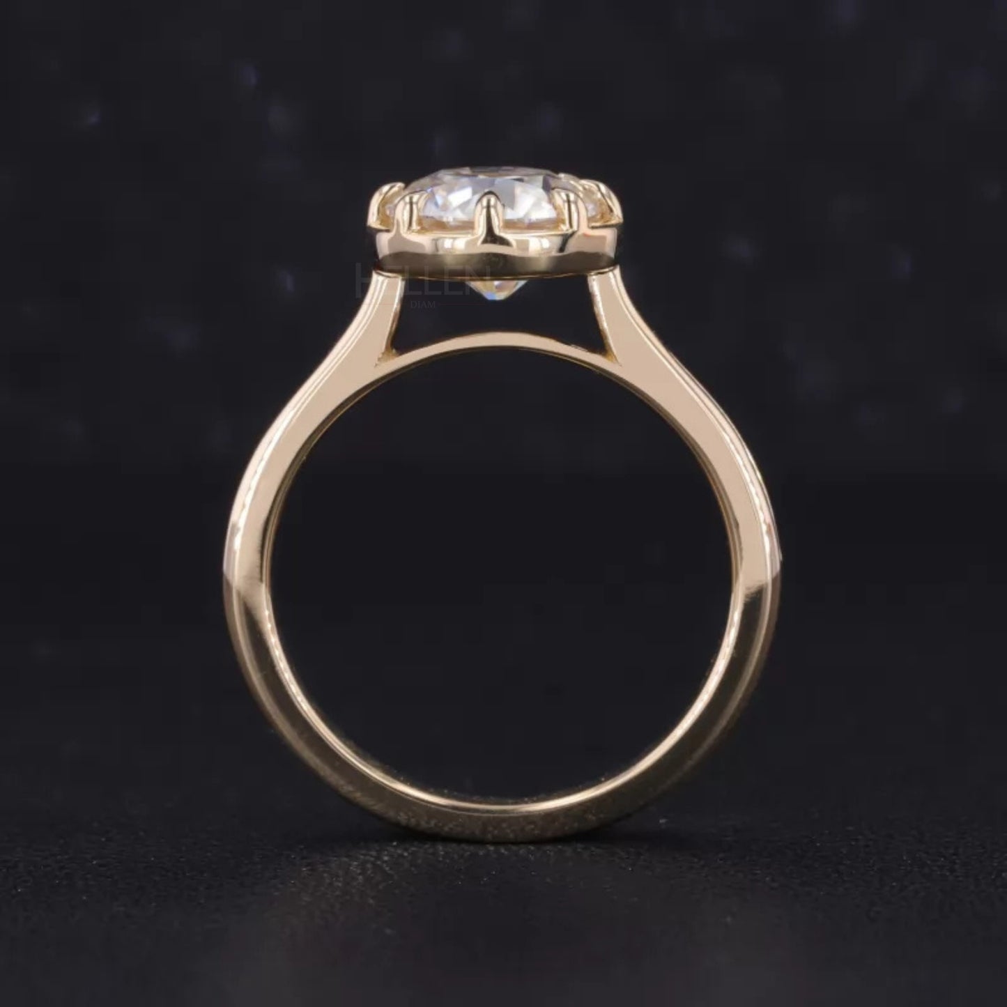 Old European Cut Moissanite Tiger Prong Solitaire Proposal Ring