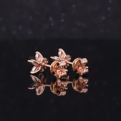 Leaf Look Marquis Cut VVS Moissanite Studs  For Everyday