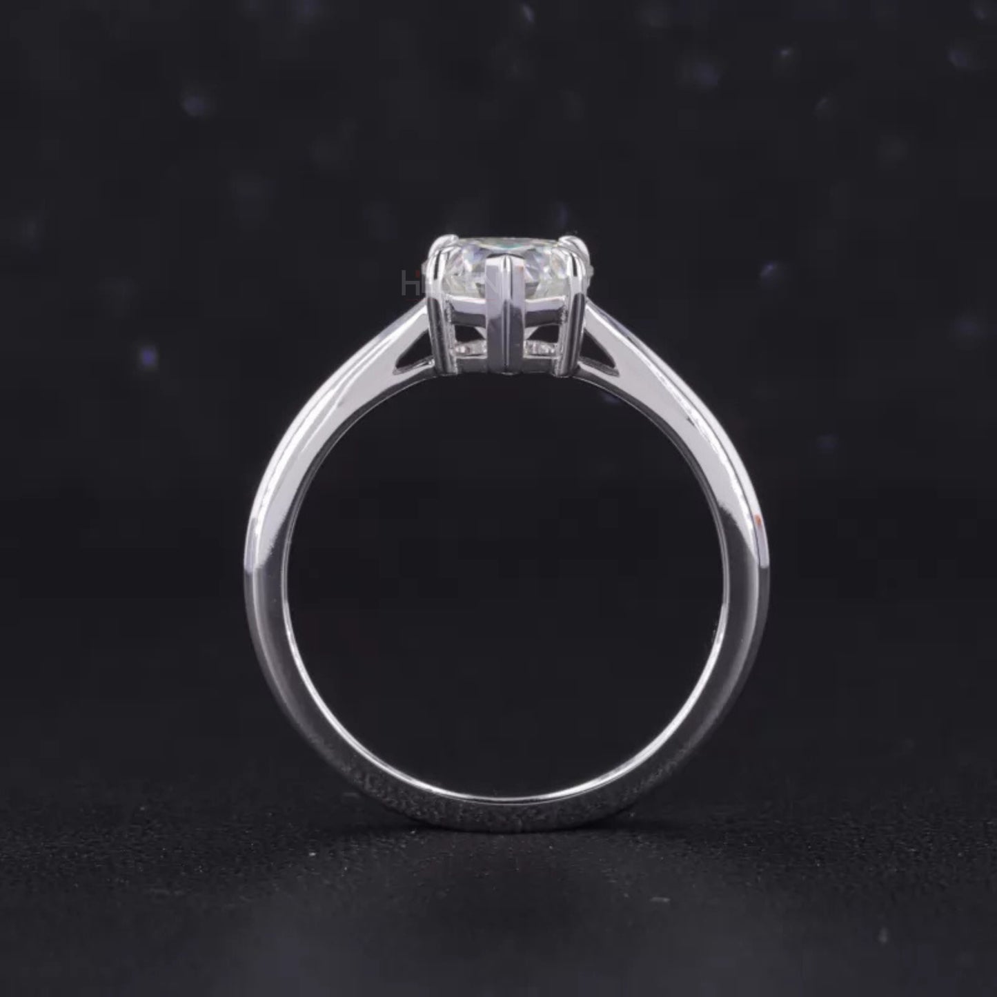 Heart Cut Solitaire Moissanite Claws Prong Sterling 925 Engagement Ring