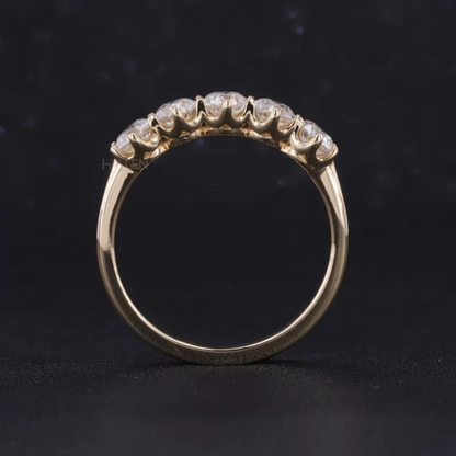 Five stone Round Brilliant Cut Moissanite Anniversary Band