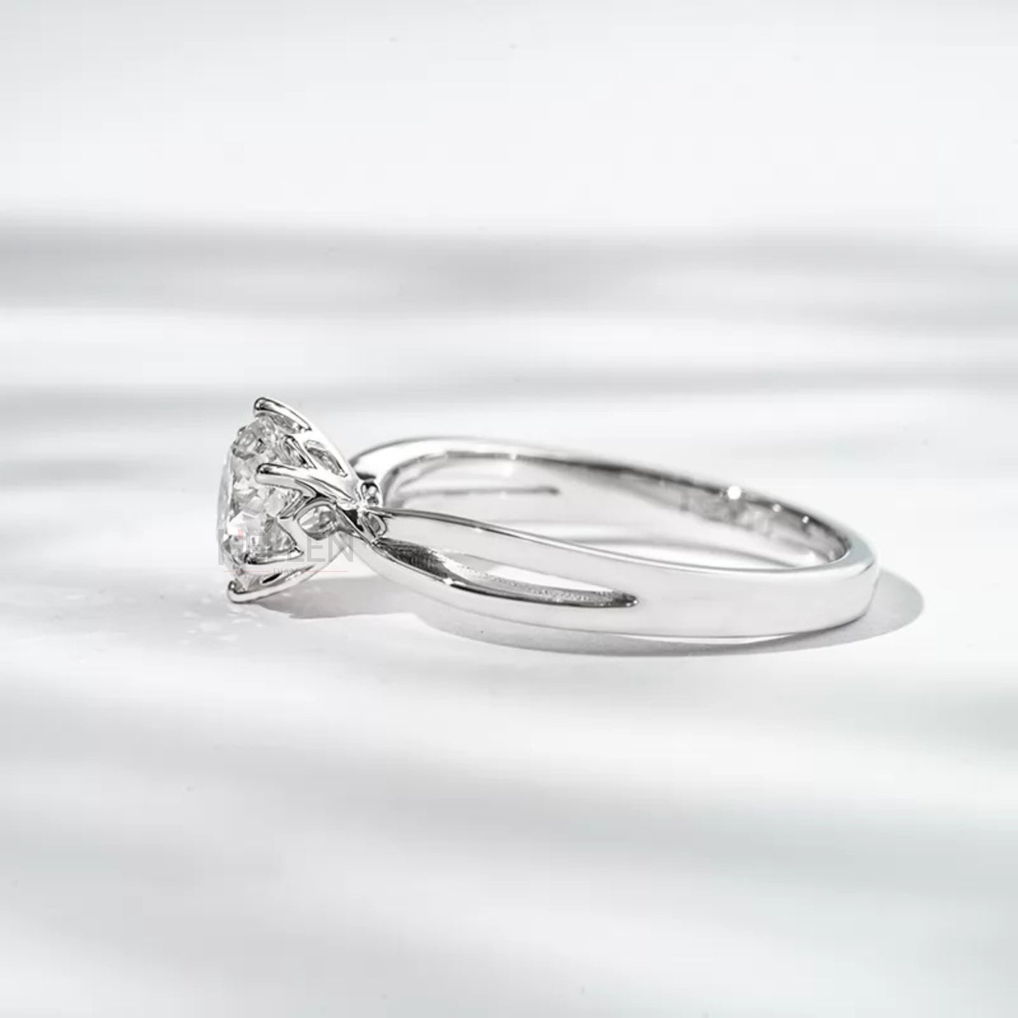 Solitaire Round Split Shank Iconic 6 Prong Engagement Ring