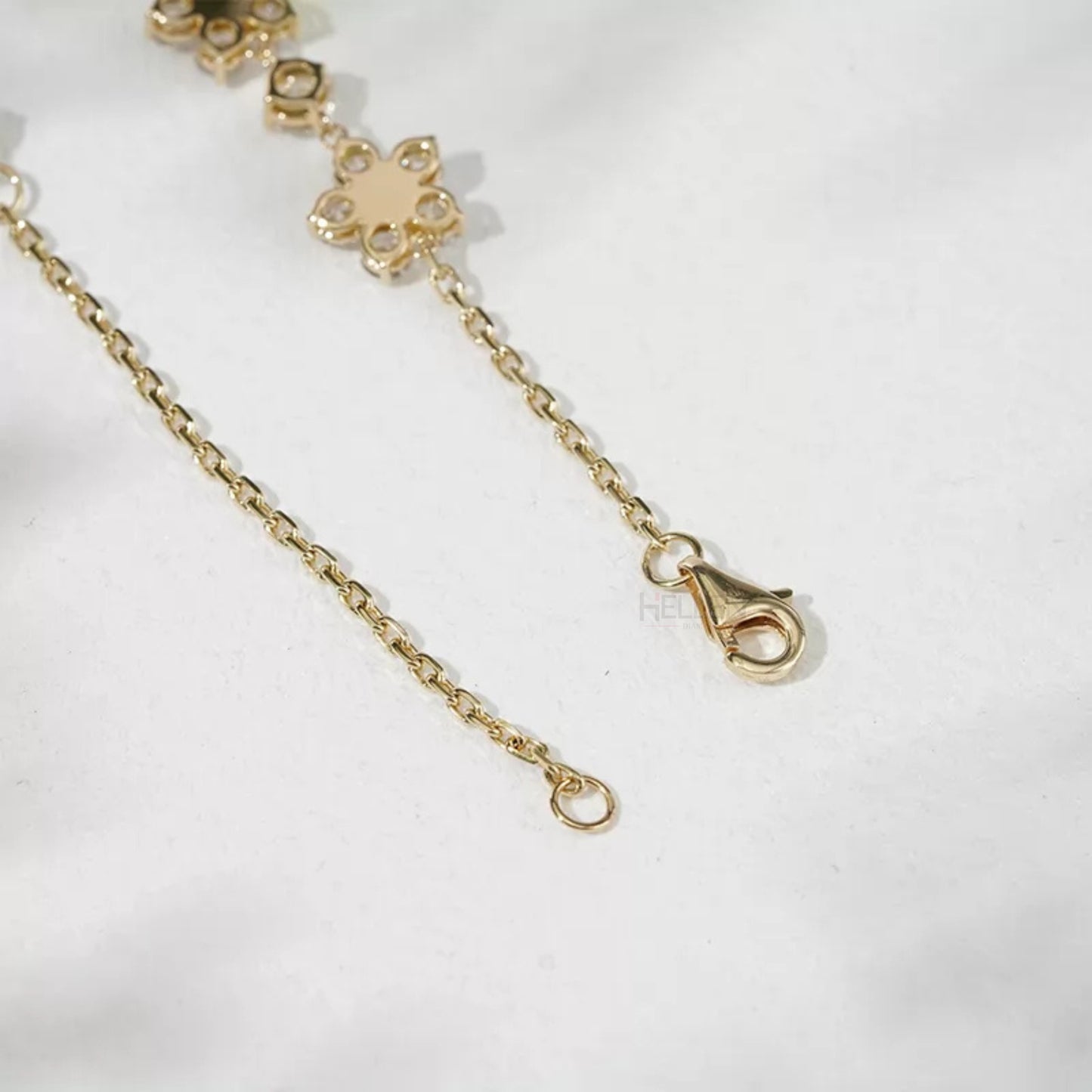 Round Cut Moissanite Floral Concept Loose Bracelet For Everyday
