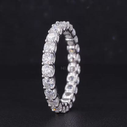 Cushion Cut VVS Moissanite Full Eternity Wedding Band