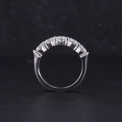Brilliant Round Cut Five Stone Moissanite Wedding Band