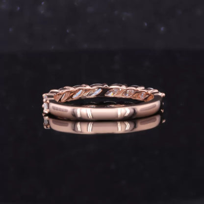 Half Eternity Band With Marquise Shape Moissanite