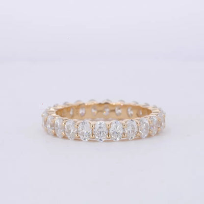 Oval Cut Full Eternity Wedding Band With strong Common Prongs