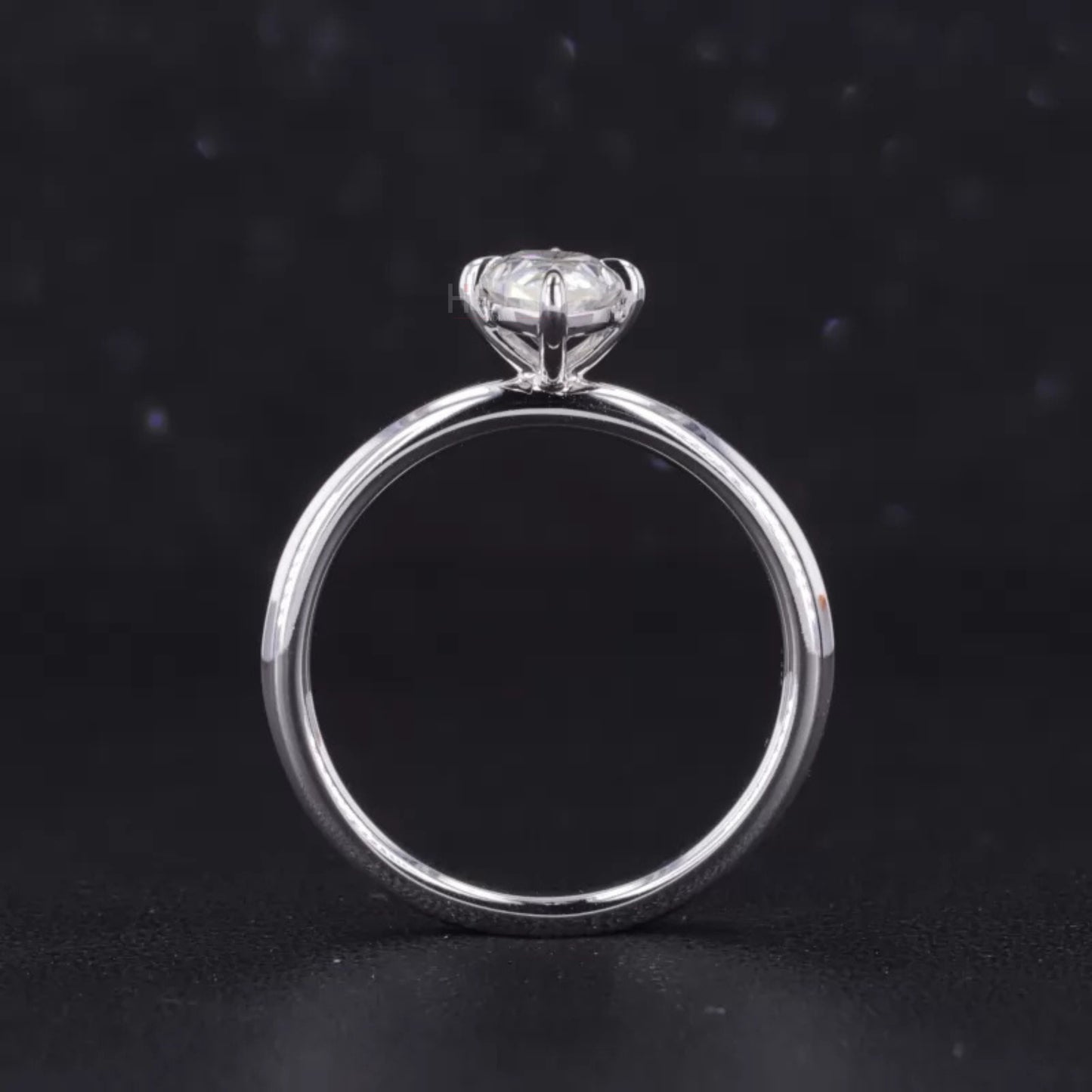 Pear Cut Solitaire Moissanite Tiger Prongs Engagement Ring