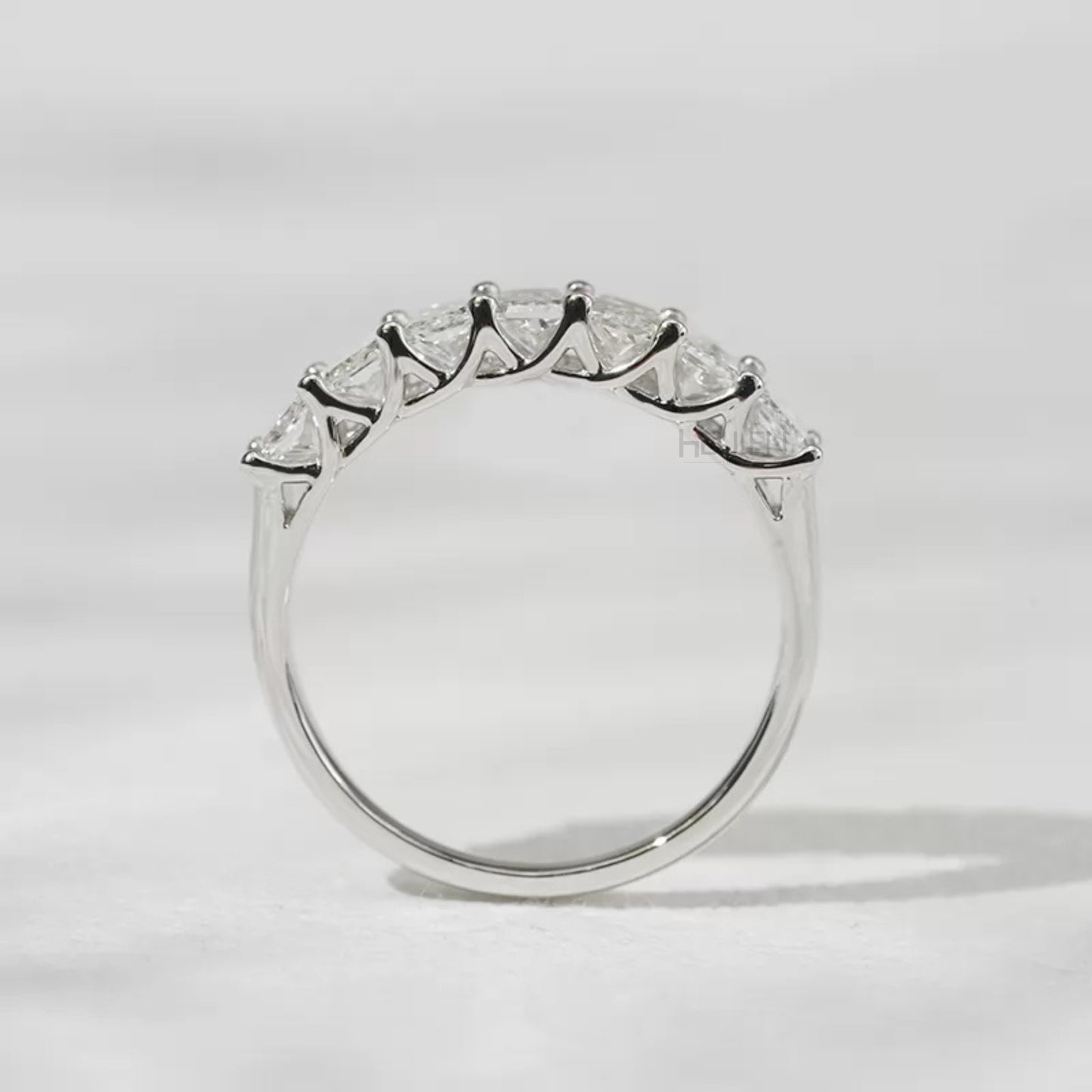 Radiant Cut  Moissanite Sterling 925 Half Eternity Band