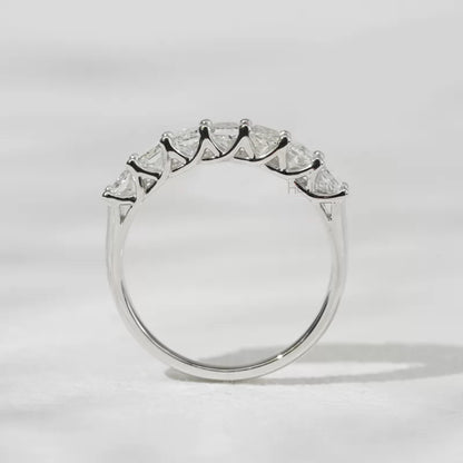 Radiant Cut  Moissanite Sterling 925 Half Eternity Band