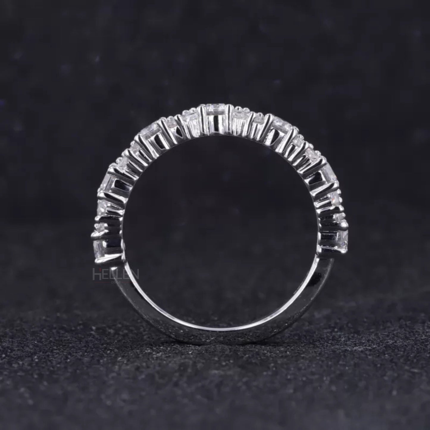 Baguette and Round Cut Moissanite Anniversary Ring