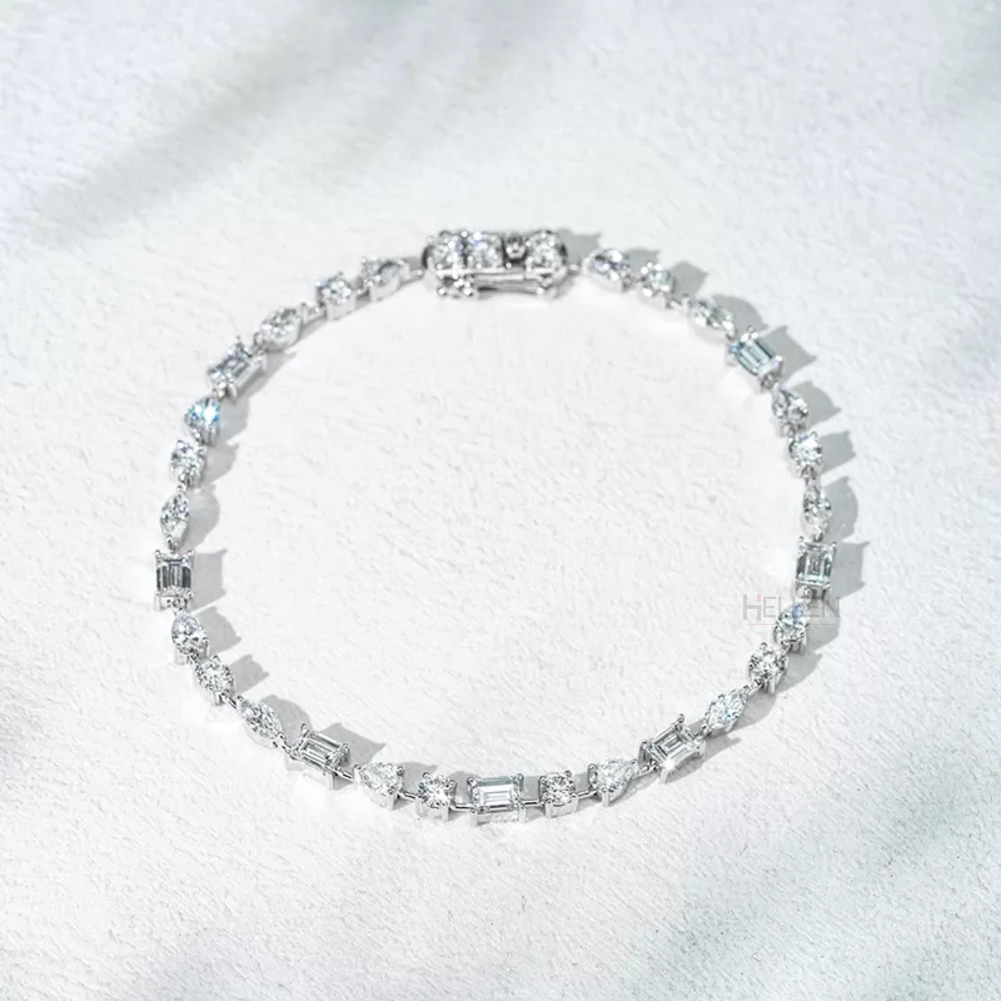 Exclusive Mixed Fancy Shaped Moissanite Tennis Bracelet