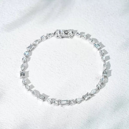 Exclusive Mixed Fancy Shaped Moissanite Tennis Bracelet