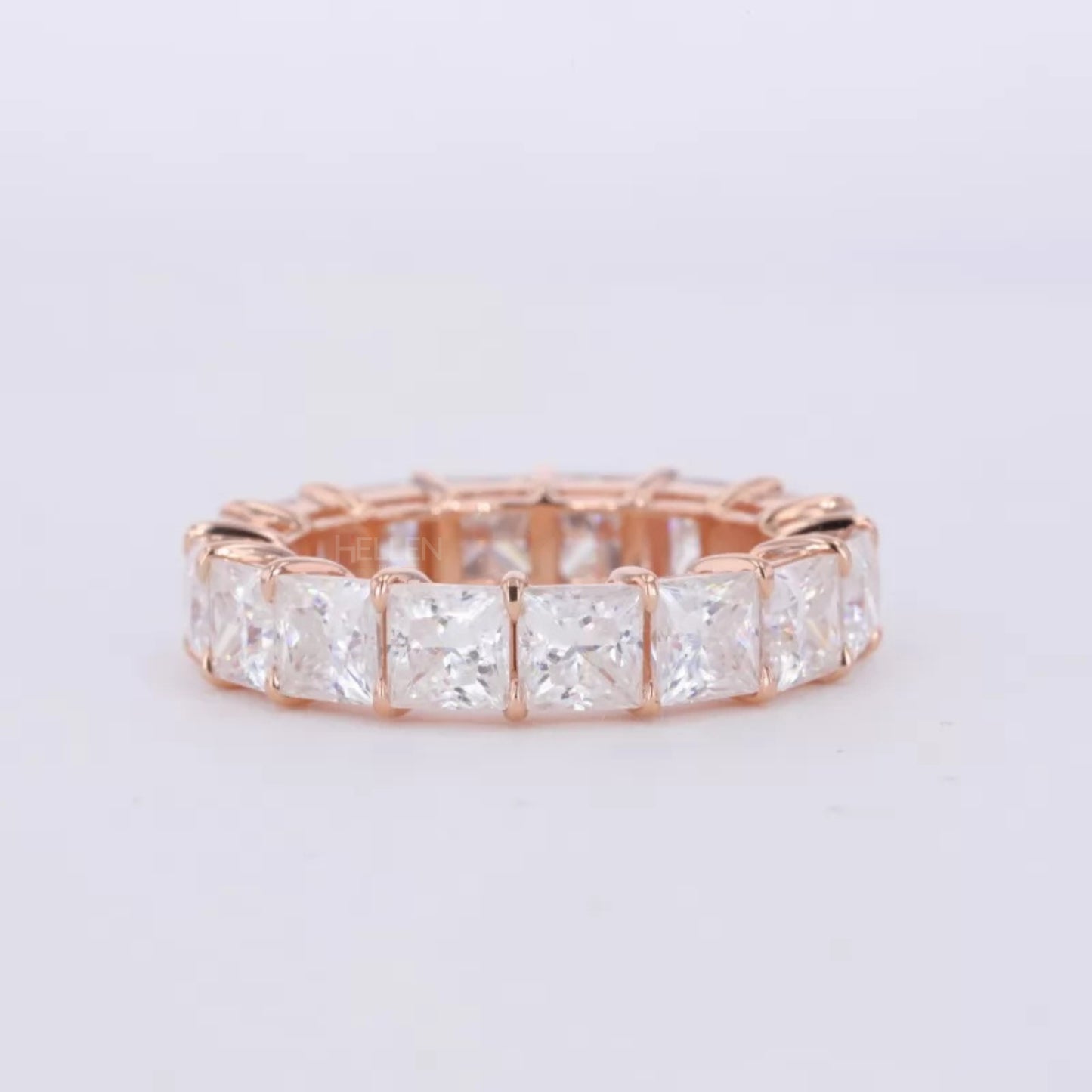 Princess Cut Full Eternity Band with Strong Common Prongs