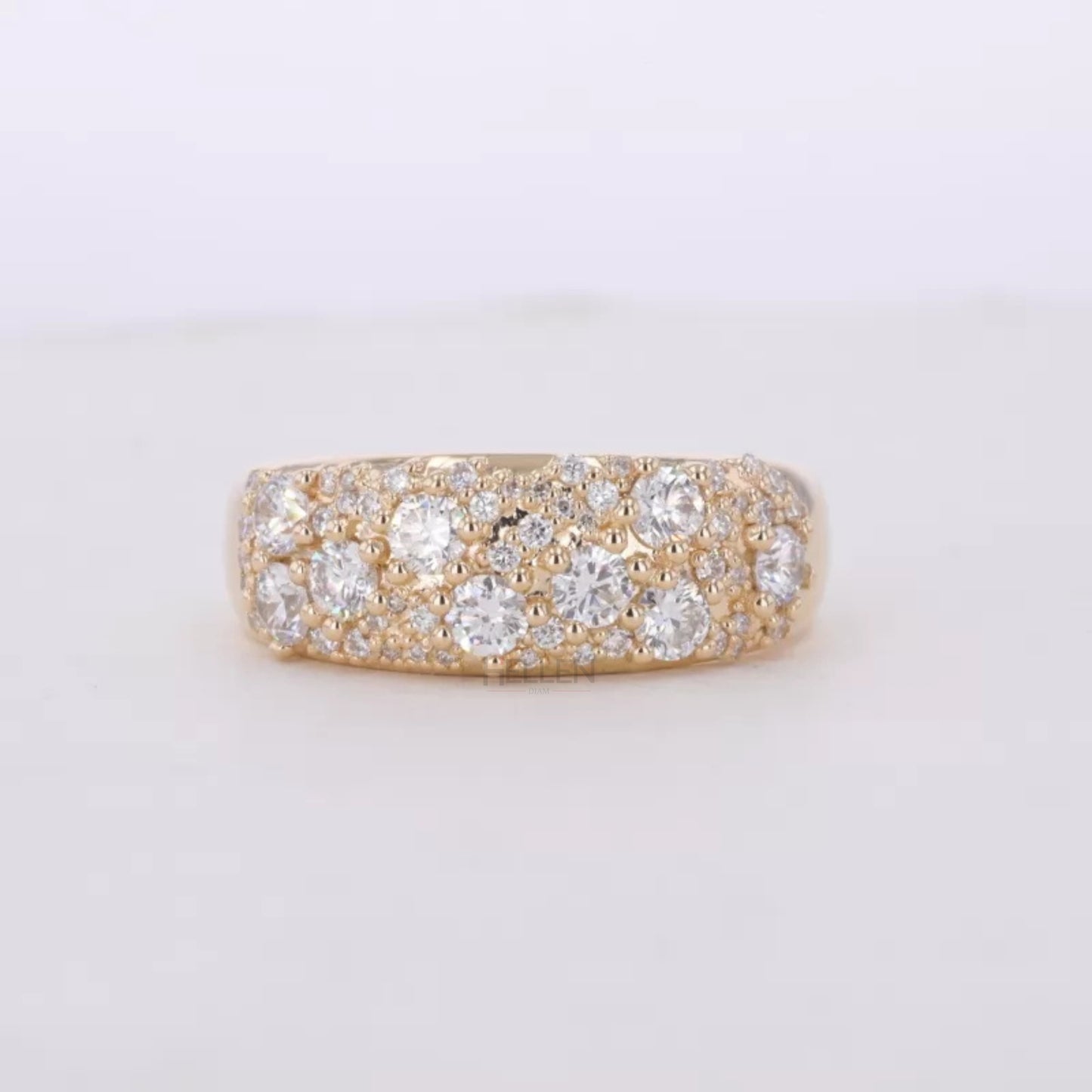 Mosaic Setting Round cut Moissanite Vintage Ring