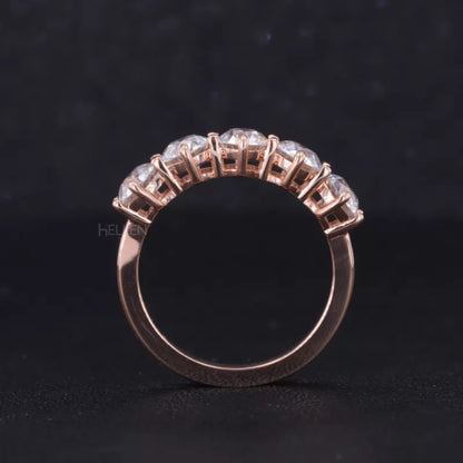 Five stone Round Cut Moissanite Wedding Band