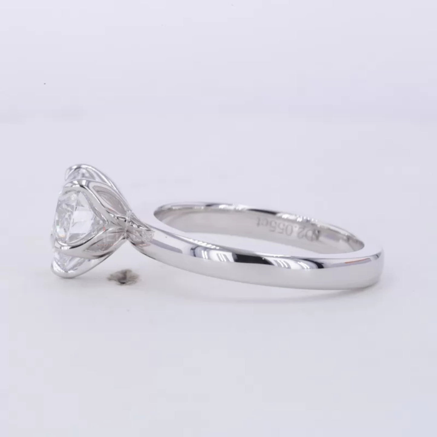 Heart Cut Solitaire Moissanite Engagement Ring in Sterling 925 Silver