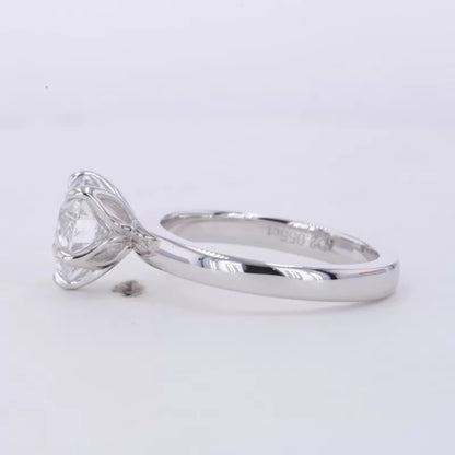 Heart Cut Solitaire Moissanite Engagement Ring in Sterling 925 Silver