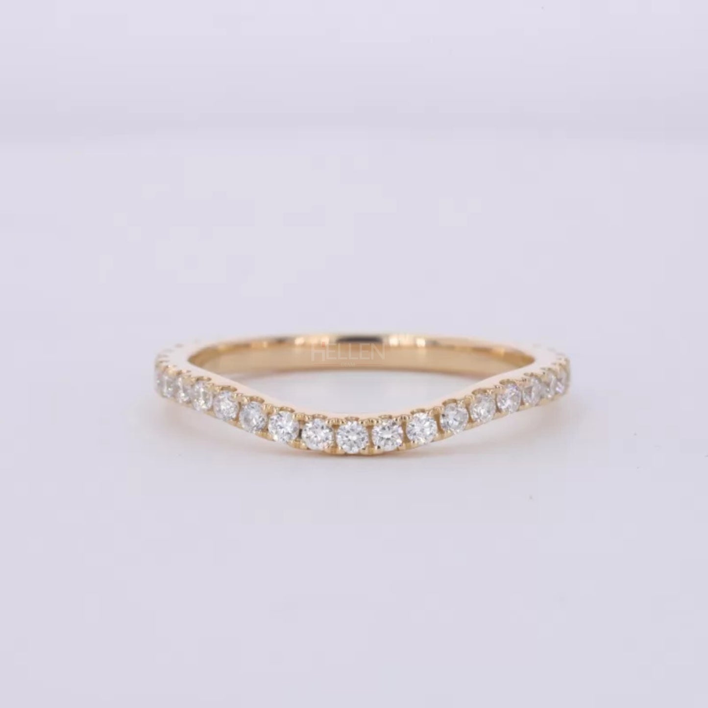 Round Cut Curved Moissanite Full Eternity Band suitable for staking