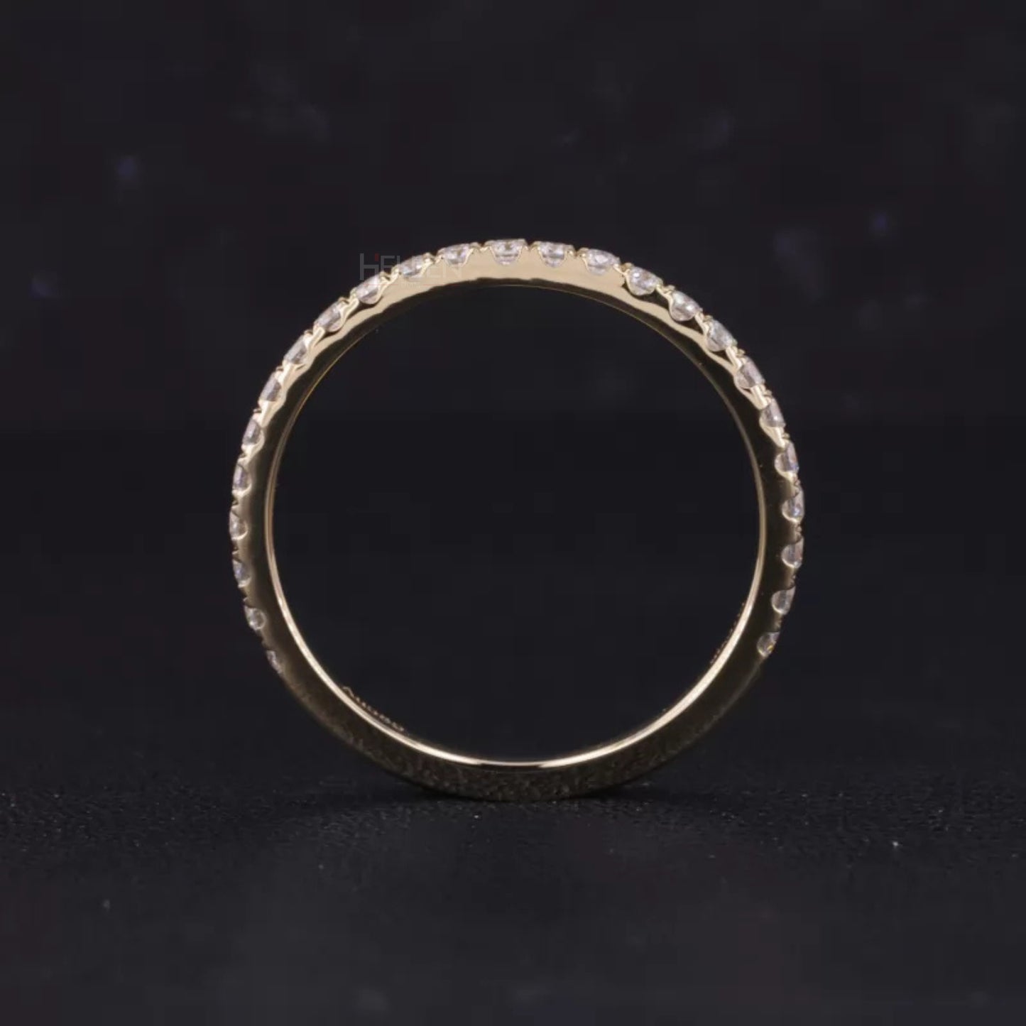 Round Cut Solitaire Moissanite Engagement Ring Set.