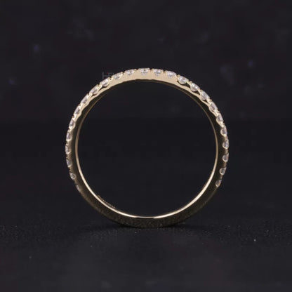 Round Cut Solitaire Moissanite Engagement Ring Set.