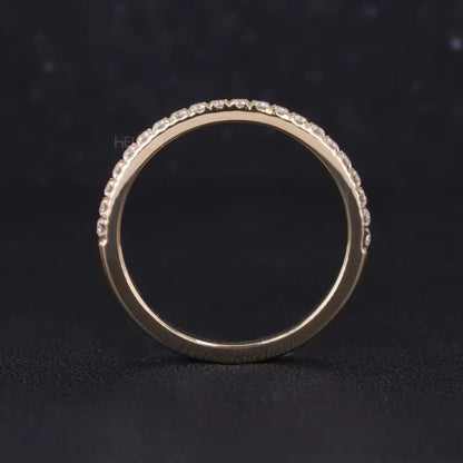 Oval Solitaire Ring with Stackable Half-Round Eternity Band