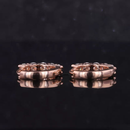 Moissanite Hoop Earrings - Elegant Sterling Silver Huggie Hoops