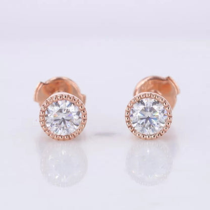 Bezel Setting Miligrain Round Studs