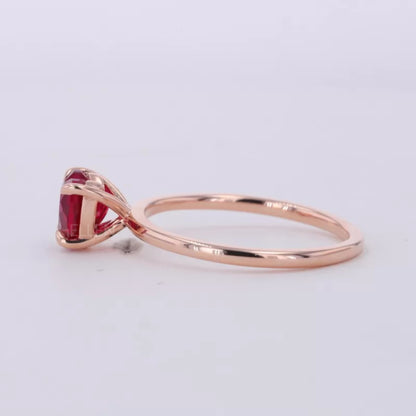 Red Heart Cut Garnet Solitaire Engagement Ring – Romantic Style