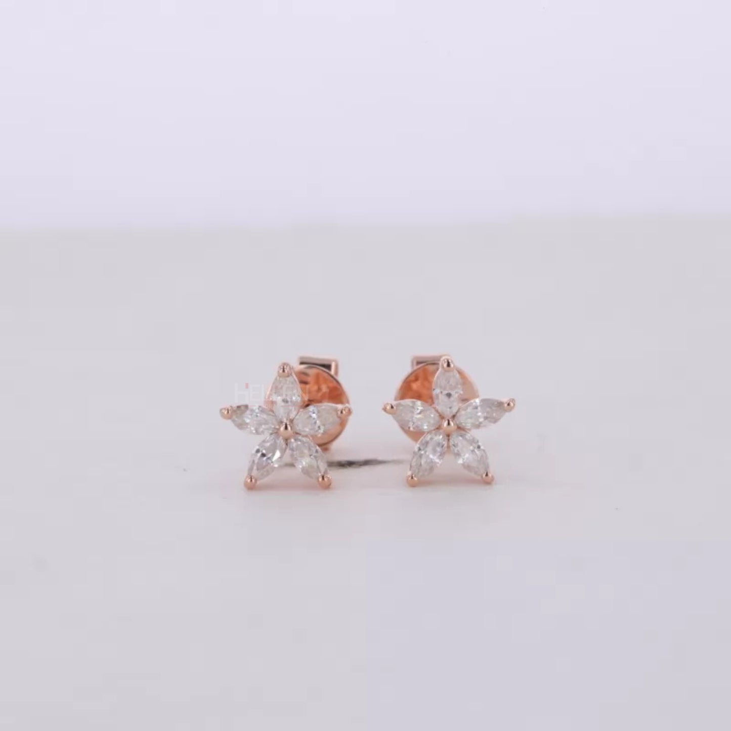 Leaf Look Marquis Cut VVS Moissanite Studs  For Everyday