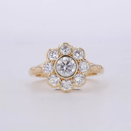 Floral Cluster setting Vintage Ring