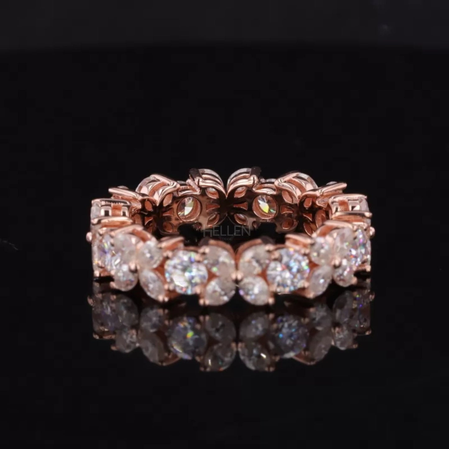 Marquise & Round Moissanite XO Eternity Wedding Band