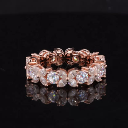Marquise & Round Moissanite XO Eternity Wedding Band