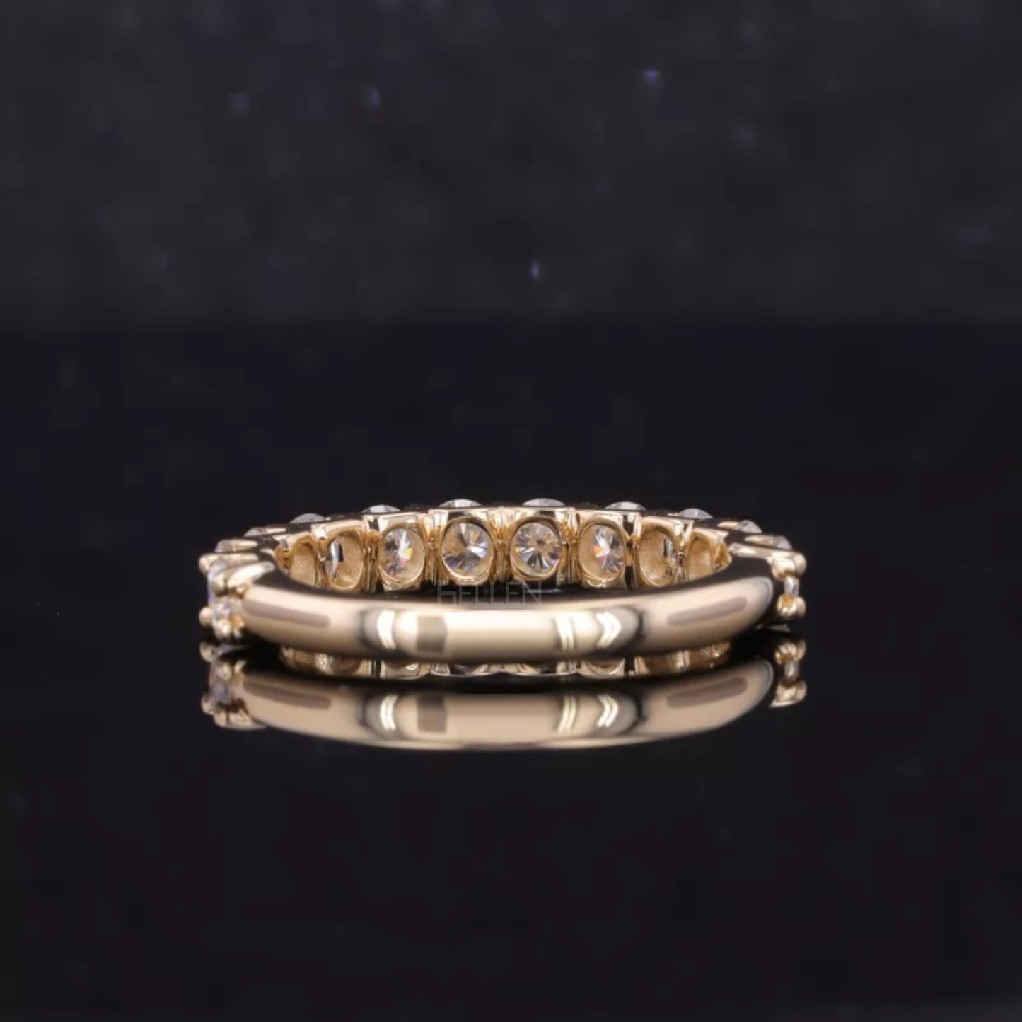 Half Eternity Moissanite Band With Round Shape