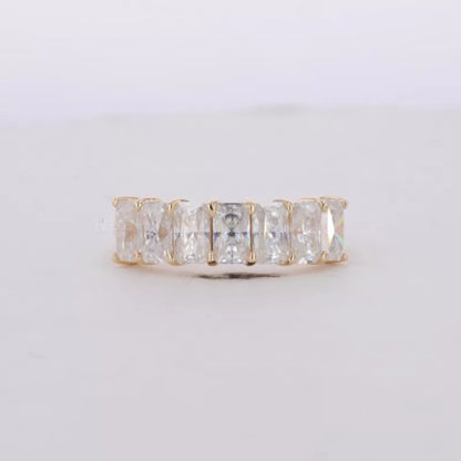 Radiant Cut Colorless Moissanite Sterling 925 Anniversary Band