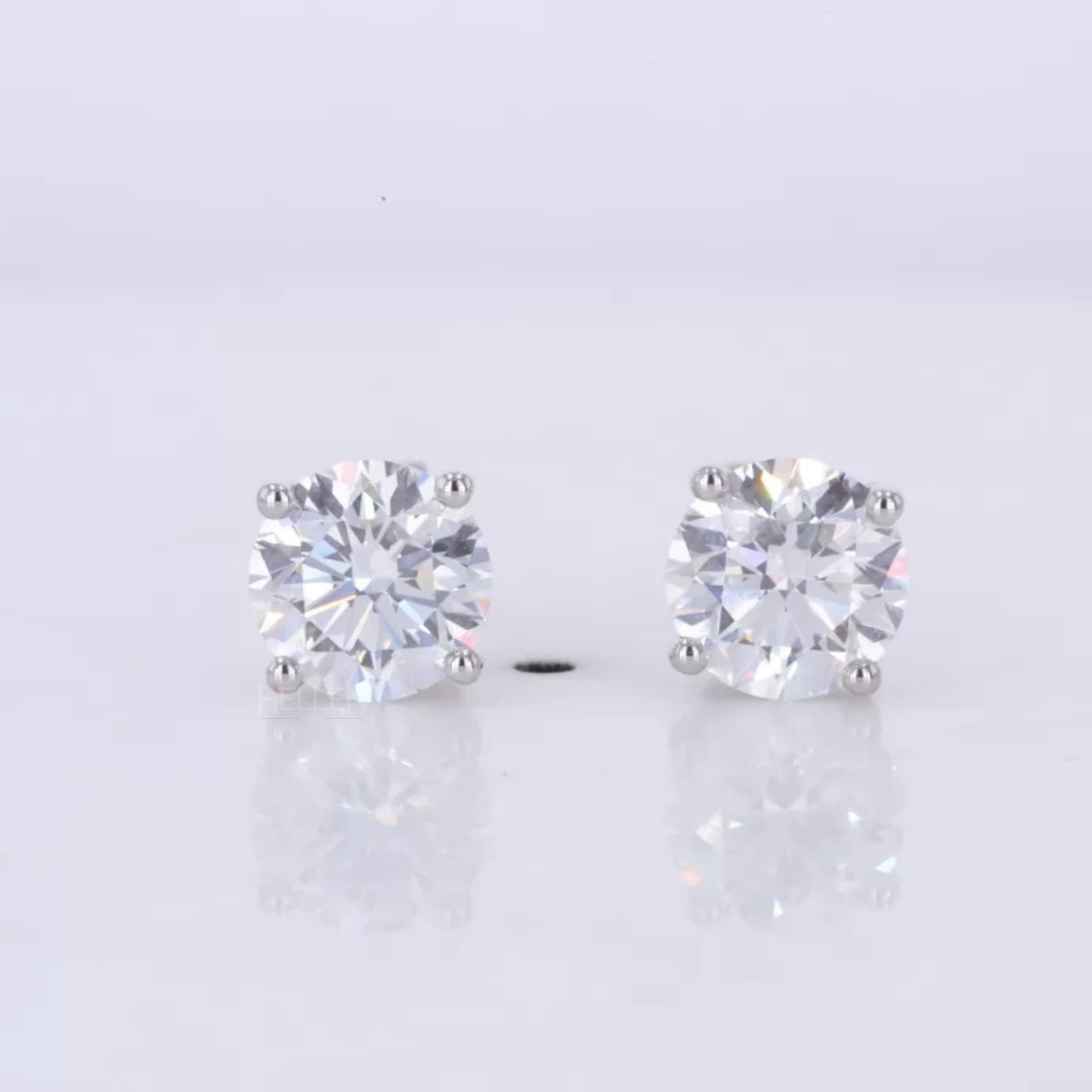 Brilliant Round Cut Solitaire Moissanite Studs-Sterling 925