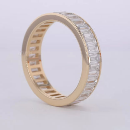 Baguette Cut Moissanite Channel Setting Full Eternity Band