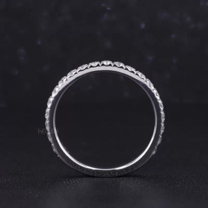 Marquise Solitaire Ring with Stackable Half-Round Eternity Band