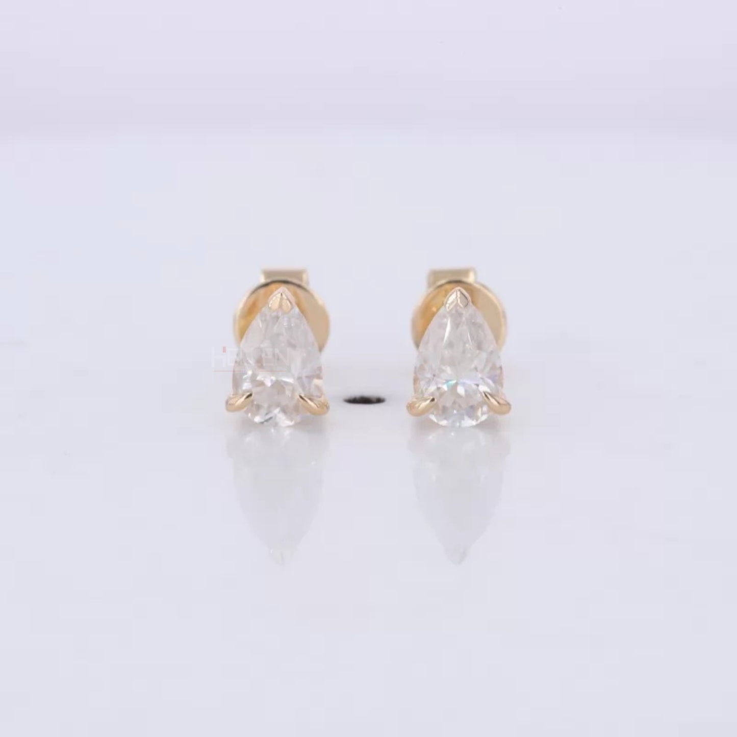 Pear Cut Solitaire Moissanite Studs-Sterling 925 Luxury
