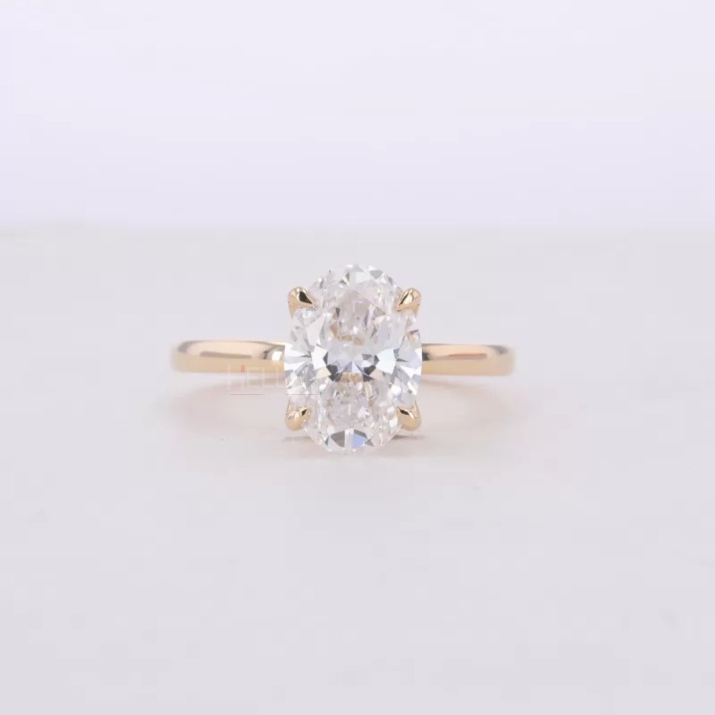 Tulip look Oval Cut Solitaire Moissanite Romantic Engagement Ring