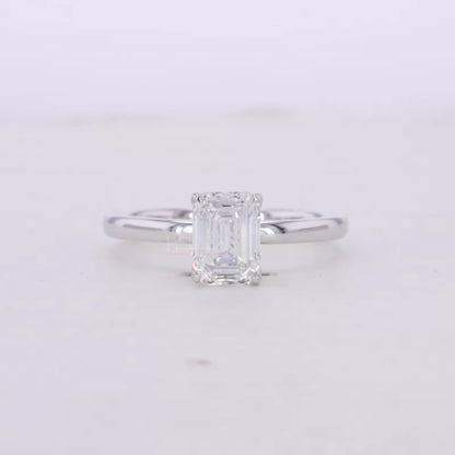 Emerald Cut Solitaire Moissanite Sterling 925 Engagement Ring