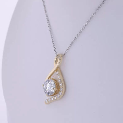 Twisted Round Cut Solitaire Moissanite Moms Necklace