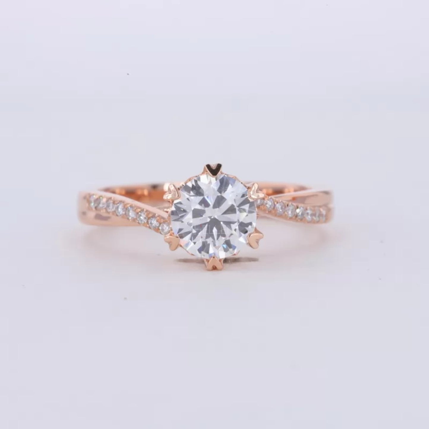 Solitaire Heart Prong Engagement Ring